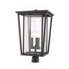 Z-Lite Seoul 3 Light Outdoor Post Mount Fixture, Oil Rubbed Bronze & Clear 571PHXLR-ORB